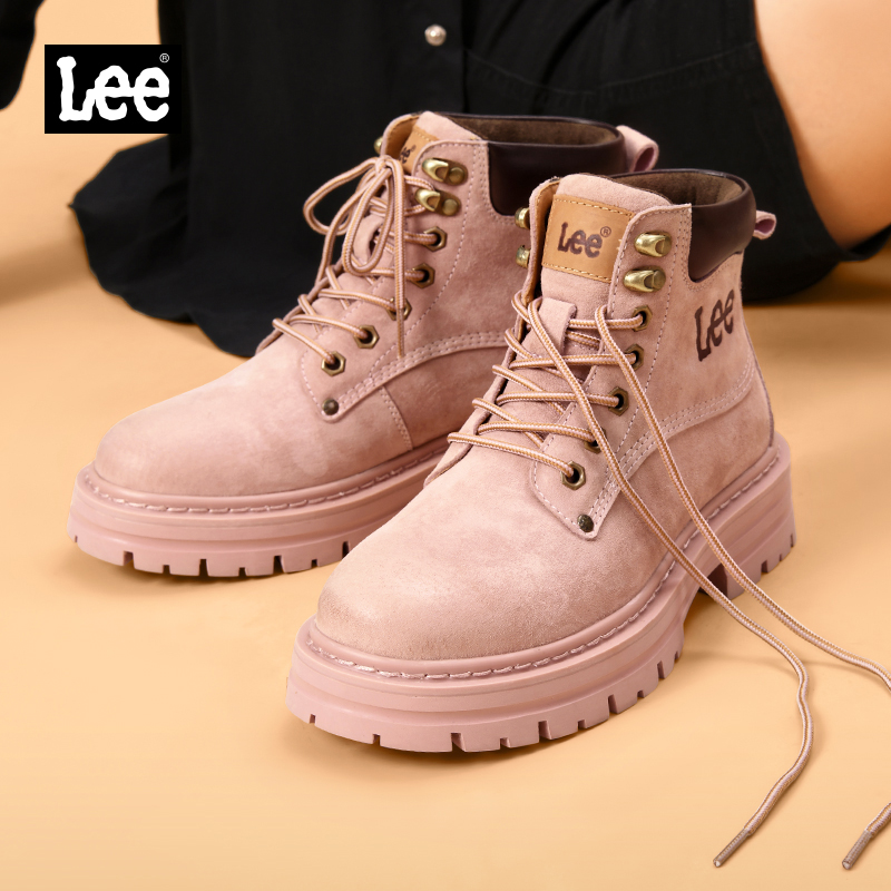 Lee正品厚底加绒保暖女士大黄靴