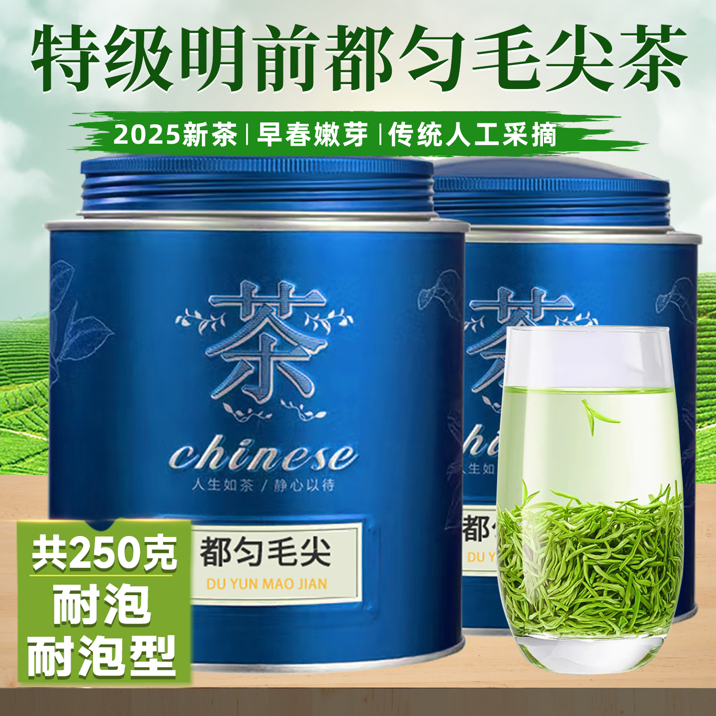 贵州都匀毛尖茶叶2025新茶特级明前春茶高山浓香型绿茶礼盒装250g,茶,特色产区绿茶,淘宝优惠券,粉丝福利购,淘宝优惠卷