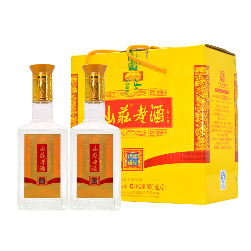 2016年山庄老酒绵柔福星38度浓香型白酒整箱2瓶礼品盒装粮食酒