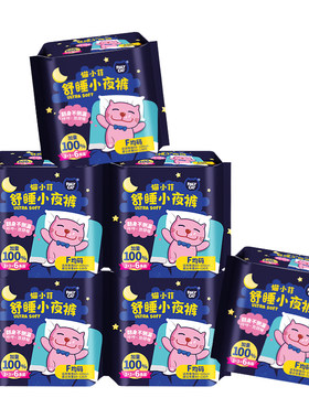 恩芝  猫小菲安心裤防漏夜用安全裤型卫生巾安睡裤6条装加量装6包