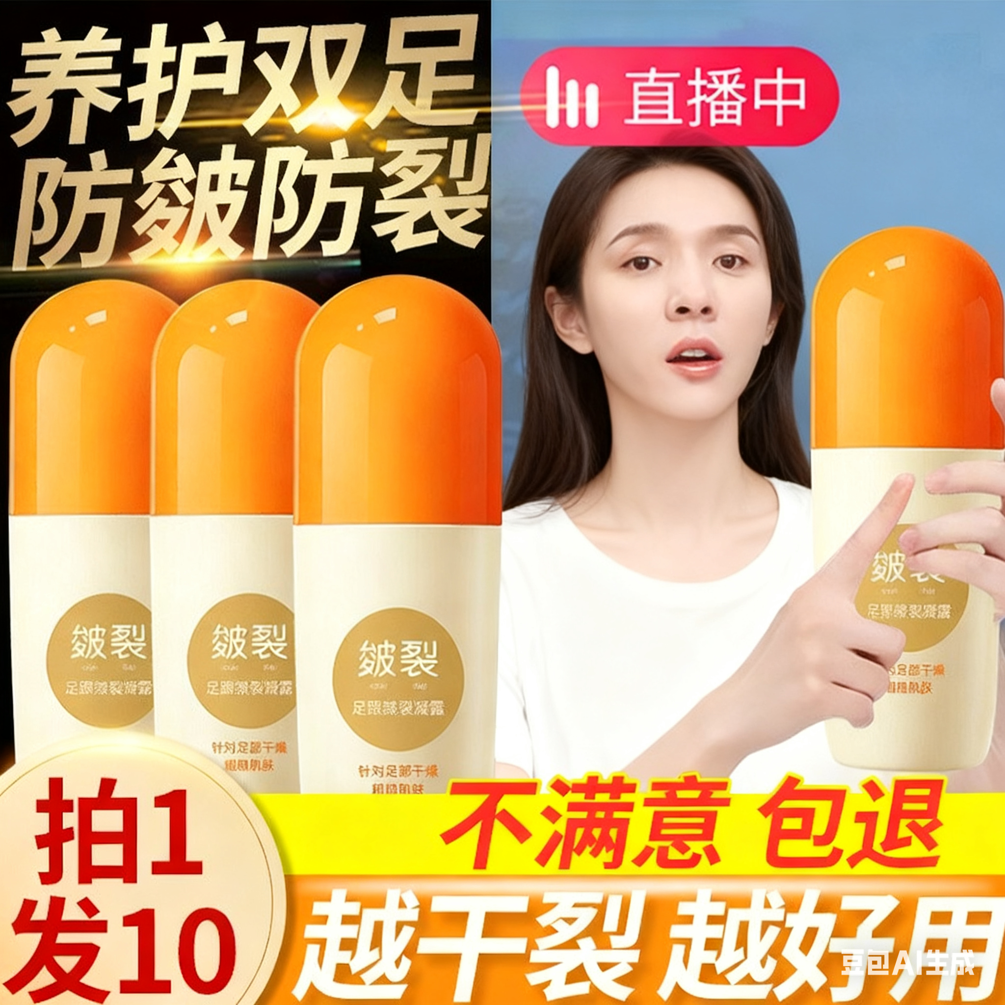 足跟皴裂凝露滚珠正品脚后跟保养防干裂修护霜秋冬滋润足膜皲裂膏,洗护清洁剂/卫生巾/纸/香薰,护手霜,淘宝优惠券,粉丝福利购,淘宝优惠卷