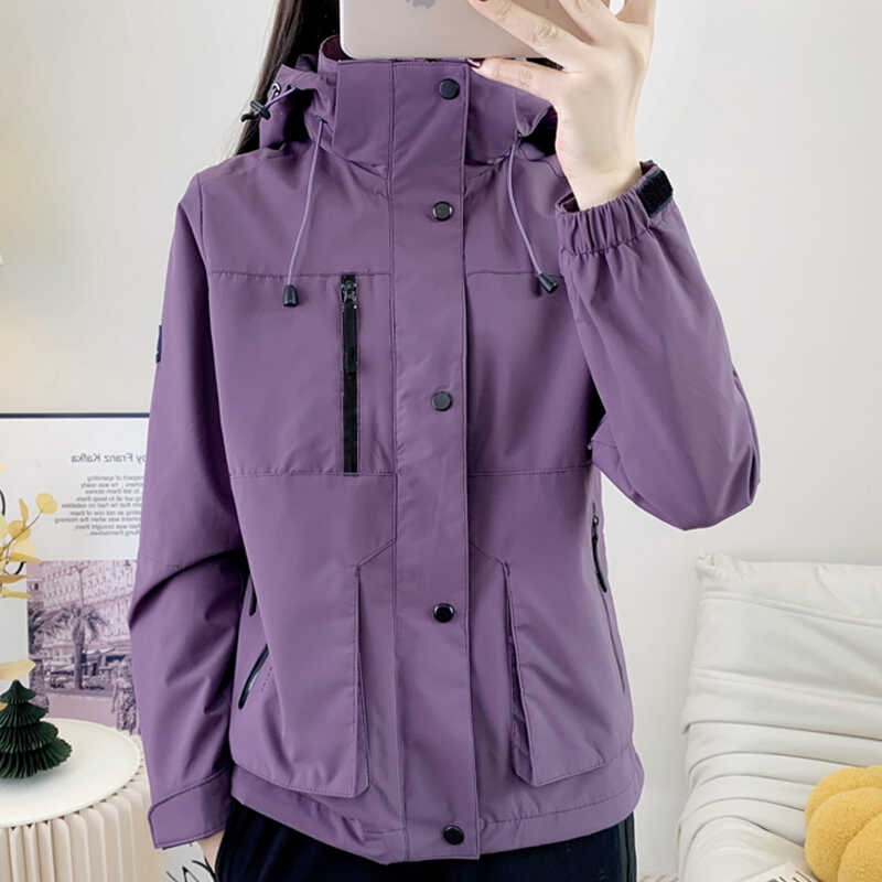 山系户外冲锋衣女外套春秋登山服