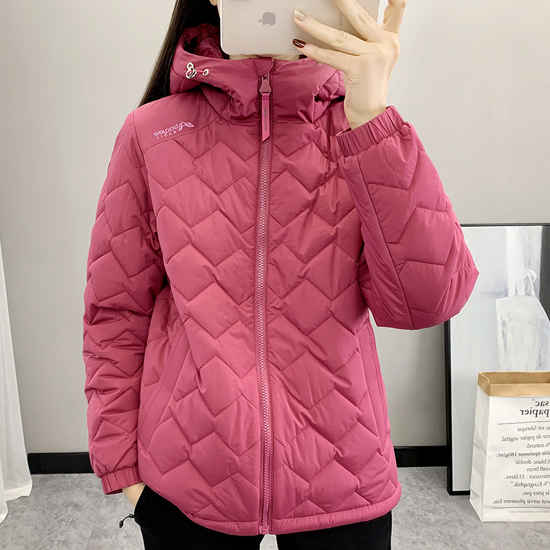 户外运动连帽棉服外套女秋冬