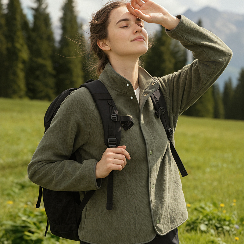 户外运动抓绒衣女上衣休闲外套秋