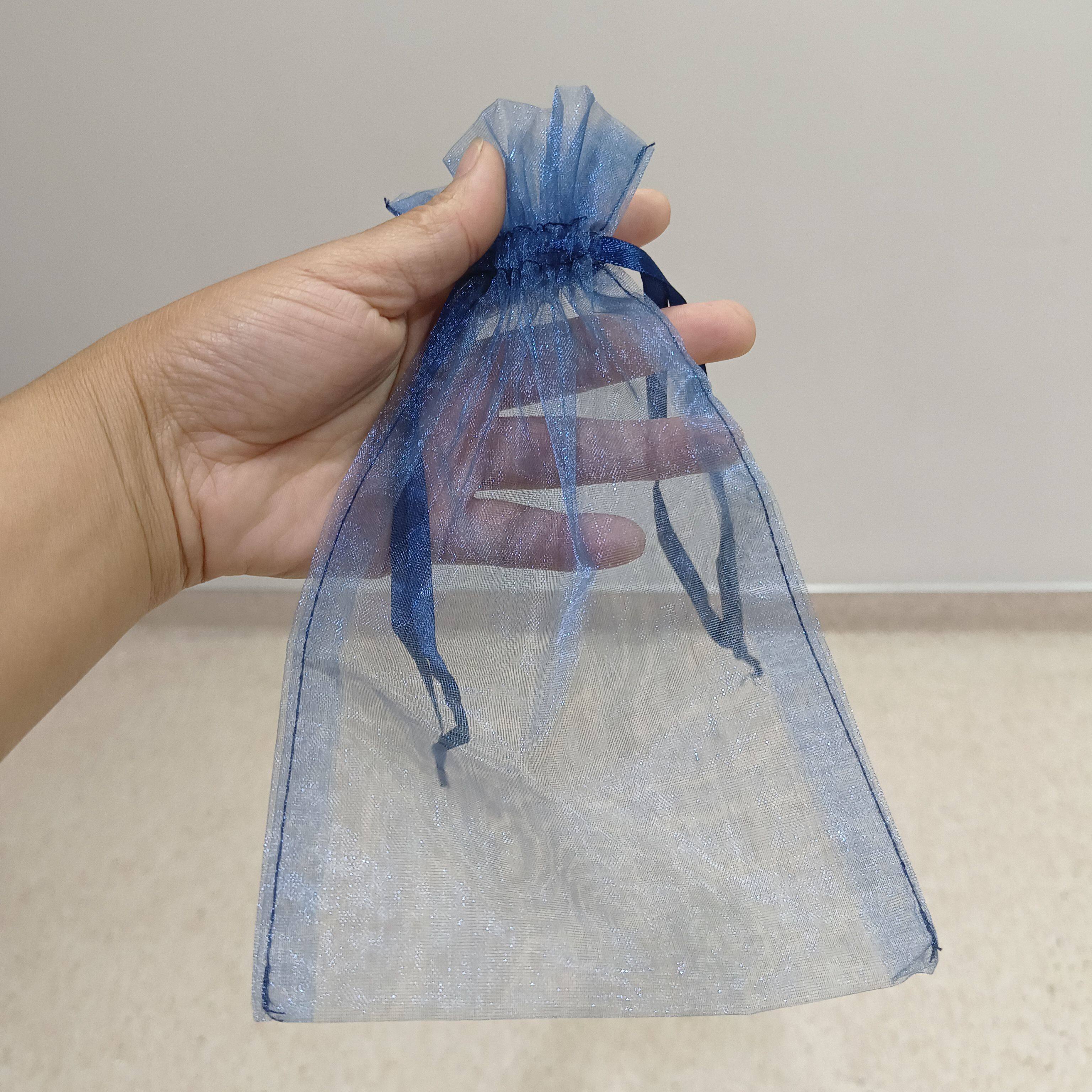 半斤约125个 14x18.5cm雪纺纱抽绳束口饰品首饰小网纱礼品包装袋