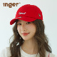 复古拍照 官方INGER原创快乐小狗红色鸭舌帽美式 王玉雯同款
