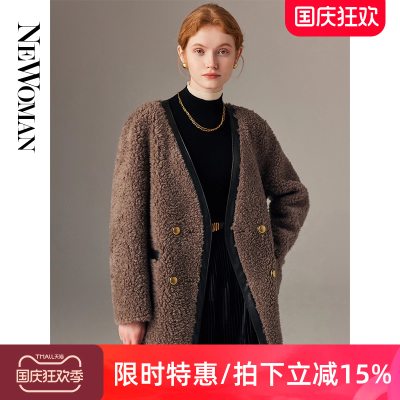 皮毛一体外套女开衫羊羔毛皮草