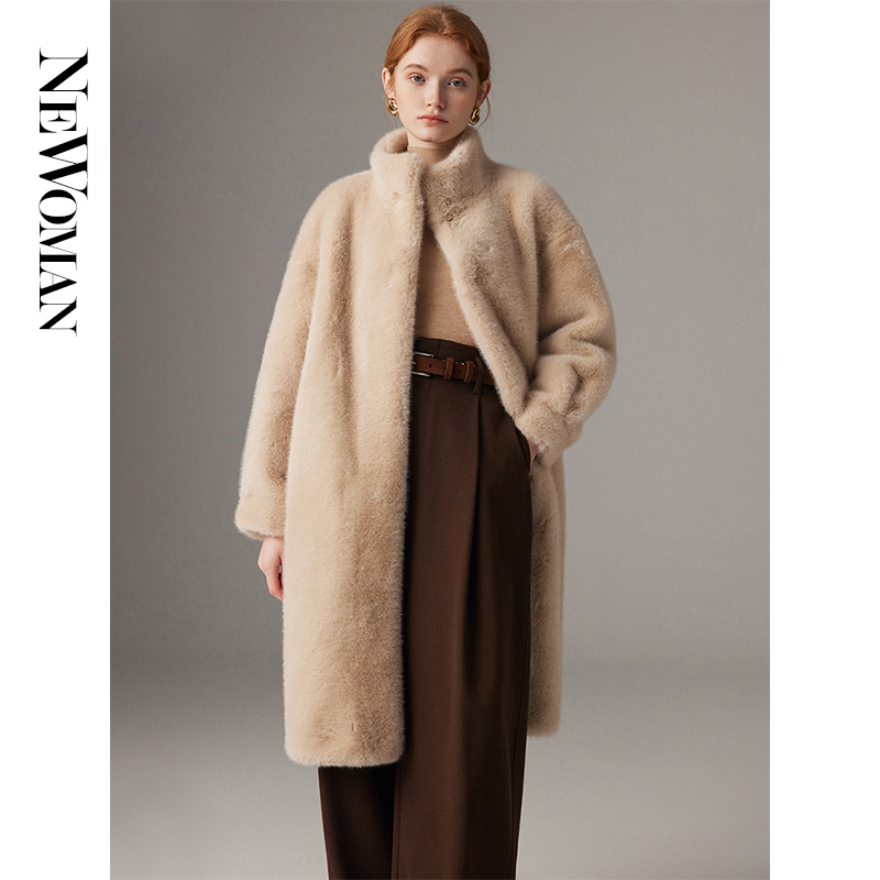 环保水貂绒皮草外套女仿皮毛一体