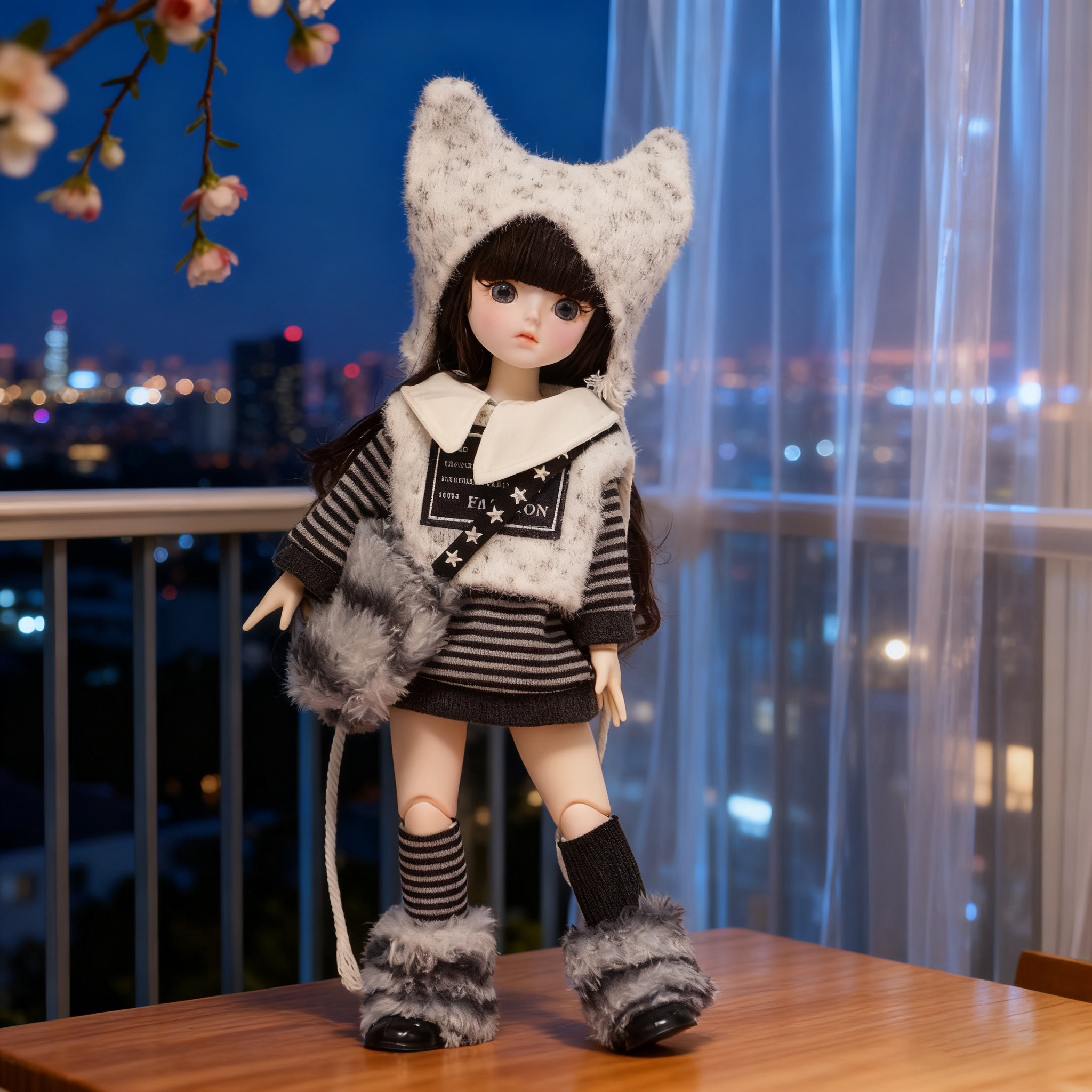 卡通洛丽塔玩偶冬款娃衣毛绒外套女孩换装娃娃公主玩具鬼妈妈衣服