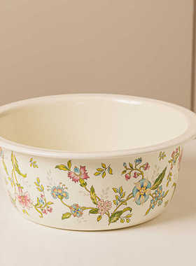 老式搪瓷盆食品级加厚珐琅特厚怀旧品牌高端洗菜家用厨房备菜陶瓷