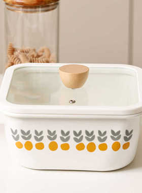 搪瓷方锅双耳多功能食品级加厚品牌高端珐琅电磁炉燃气专用汤锅