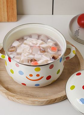 搪瓷汤锅双耳大肚缸猪油罐大容量多功能和面盆高颜值家用食品级鼓