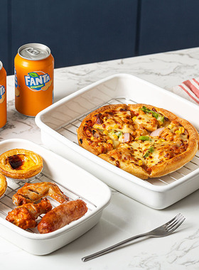 搪瓷烤盘白色长方形沥油烤箱用ins吐司盘食品级珐琅高级烤肉家用