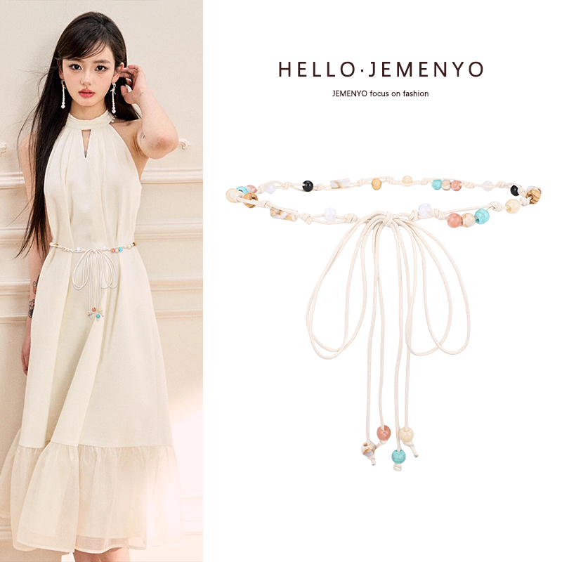 女编织腰带波西米亚风配饰女系带配饰配连衣裙子高级感