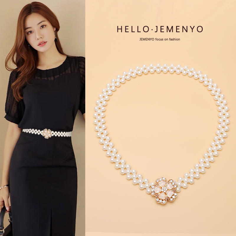 连衣裙装饰腰带女细韩国