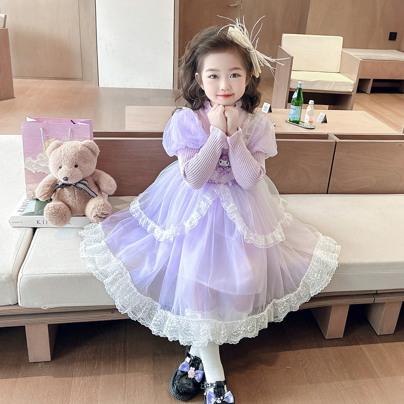 女宝宝秋冬季库洛米连衣裙2024新款洋气毛衣裙小女孩网纱公主裙子,女装/女士精品,连衣裙,淘宝优惠券,粉丝福利购,淘宝优惠卷