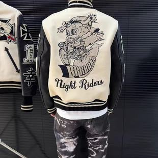 黑木出品骷髅东洋骑士棒球Cleanfit风格穿搭修身立领vibe收腰外套