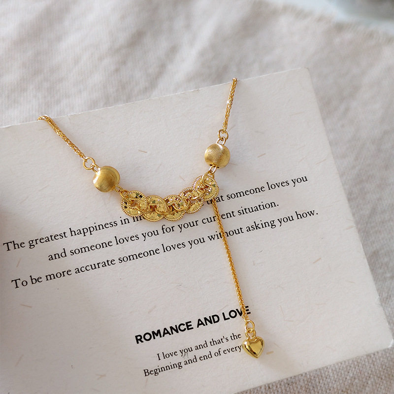 轻奢五帝铜钱设计小众925银项链女复古新中式金色吊坠毛衣链银饰,饰品/流行首饰/时尚饰品新,银饰项链,淘宝优惠券,粉丝福利购,淘宝优惠卷