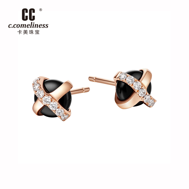 CC卡美珠宝结·锁系列 18K金钻石宝石耳饰珠宝礼物官方正品