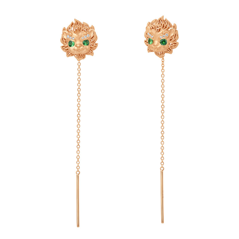 CC卡美珠宝醒狮系列 18K金钻石宝石耳饰珠宝礼物官方正品