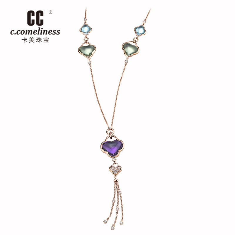 CC卡美珠宝结&middot;锁系列 18K金钻石宝石链牌礼物珠宝官方正品