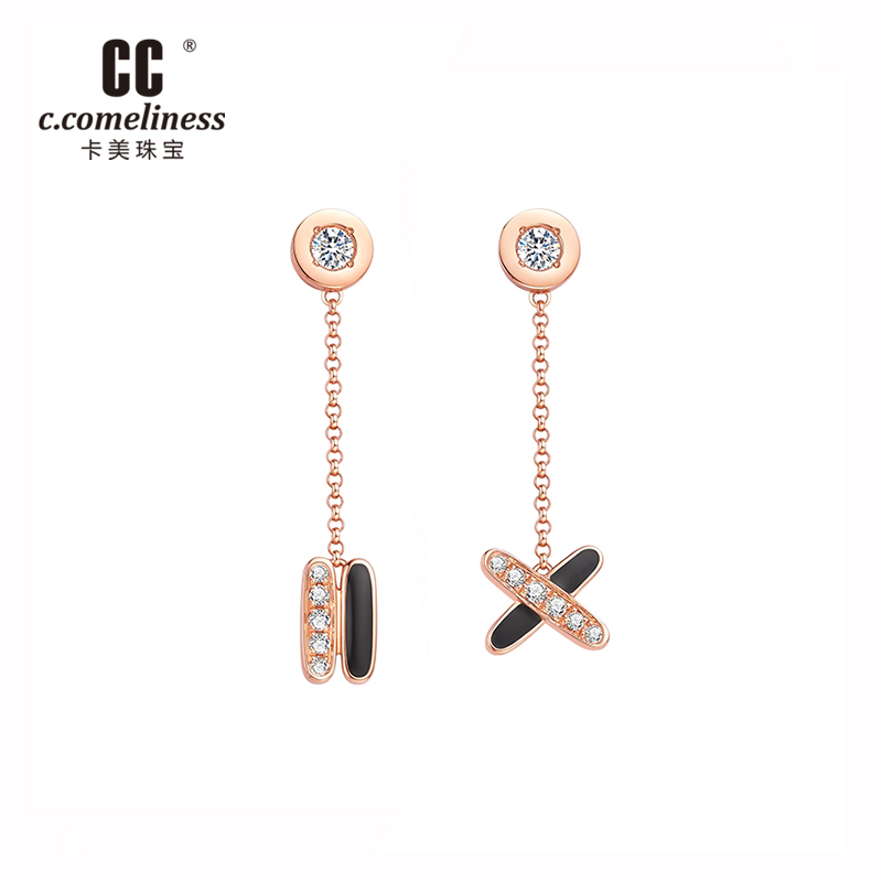 CC卡美珠宝结·锁系列 18K金钻石耳饰珠宝女款礼物官方正品