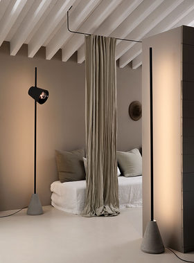 意大利Karman Cupido LED Floor lamp 隐形画黑色落地灯-二灯罩版