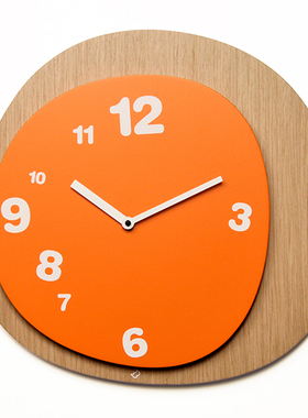 意大利Progetti挂钟Woodie木制时钟表个性家居创意设计欧式进口