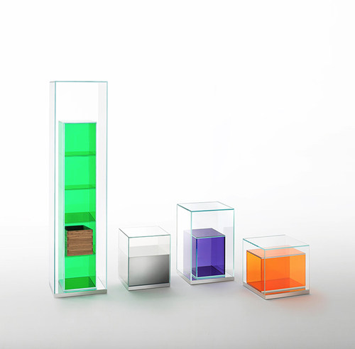 意大利GLAS ITALIA彩色玻璃橱柜收纳陈列柜展示柜子Boxinbox简约