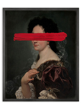 英国Mineheart Red mark Framed Printed Canvas 涂掉一部分装饰