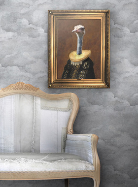 英国Mineheart 'Senora Emanuela' Canvas 鸵鸟小姐肖像画