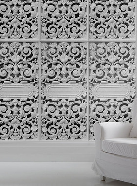 英国Mineheart Cast Iron Wallpaper 仿白色铁门壁纸