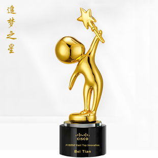 新款小金人学霸编程树脂奖杯幼儿园小学生脱口秀才艺比赛创意奖品