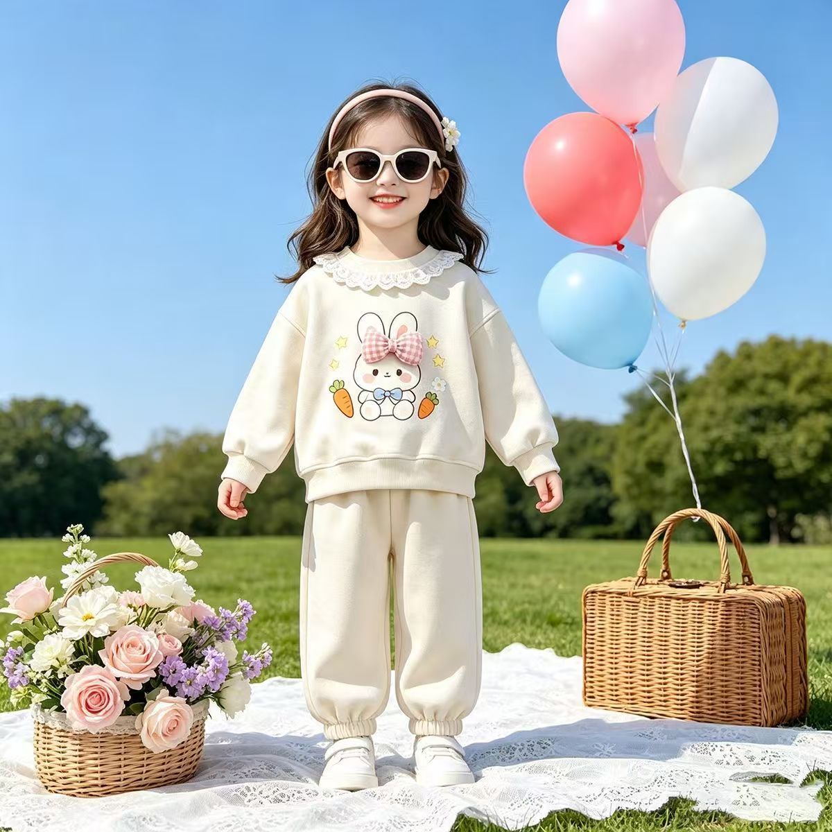 2026新款春秋女童卫衣卫裤套装