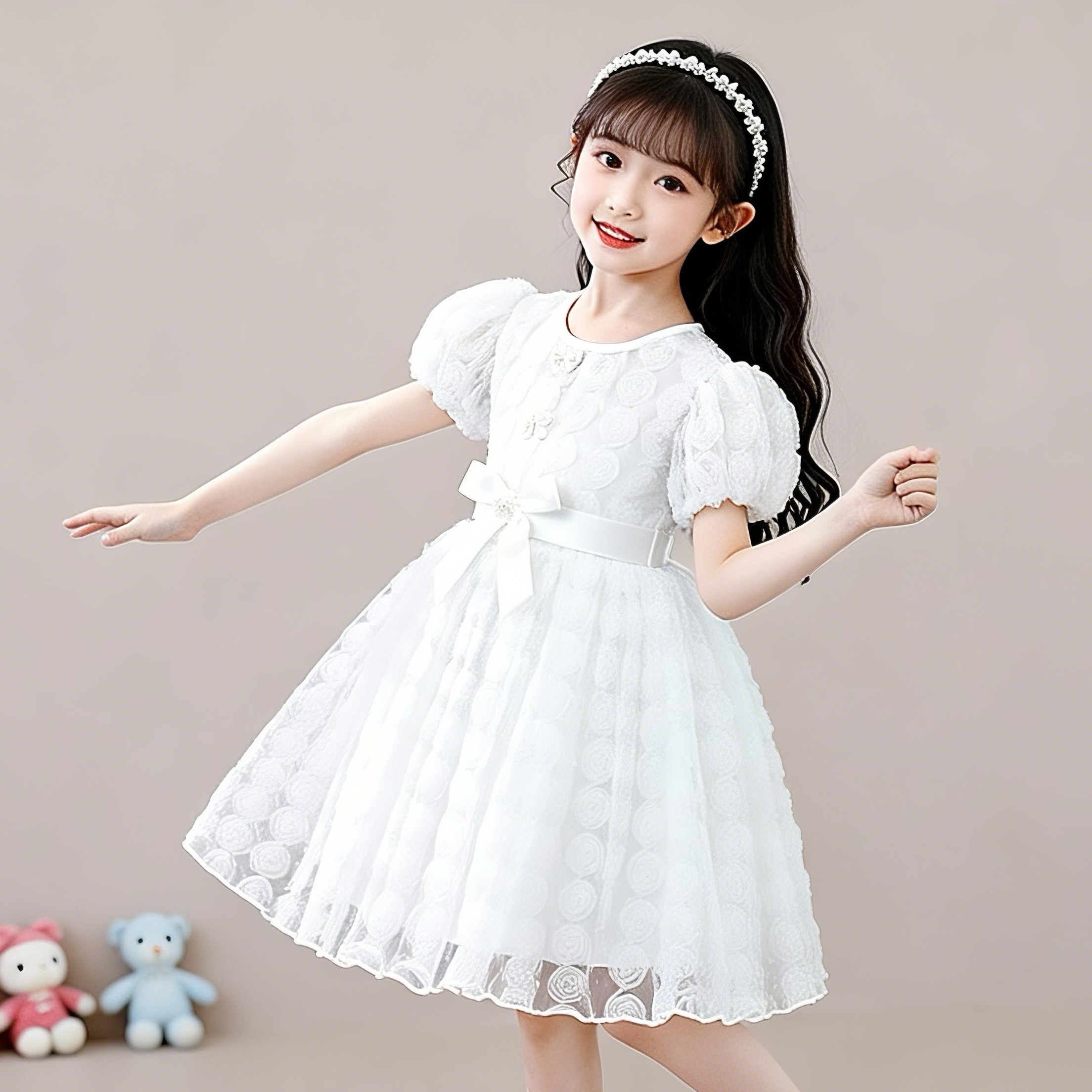 女童连衣裙2026夏季新款韩版洋气儿童网纱裙子女孩夏装时髦公主裙