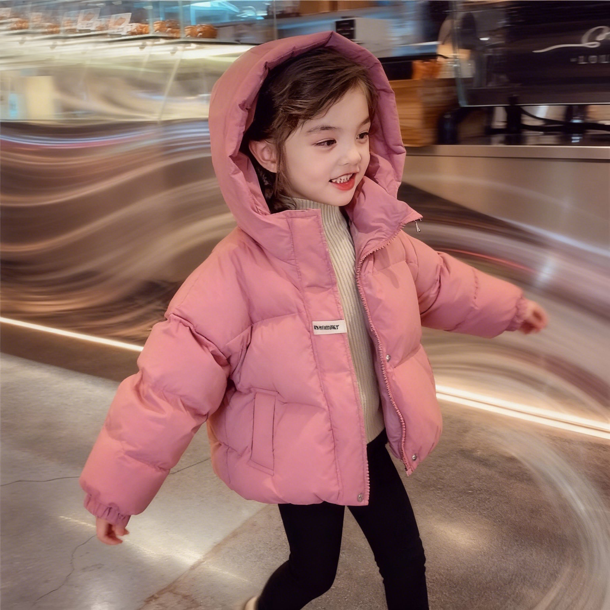 童装女童羽绒服儿童冬季短款棉服中大童冬装外套三防加厚保暖棉袄