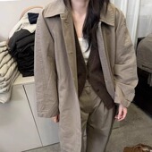气质优雅老钱风外套女中长款 代工厂 bagel韩国25秋季 the 风衣