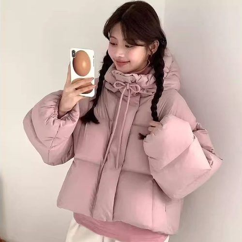 韩系百搭泡芙鹅绒羽绒服保暖外套