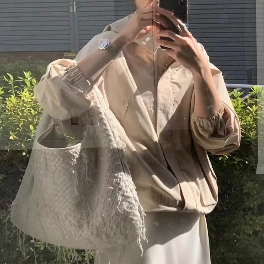 ounce韩国时尚百搭连帽短外套女