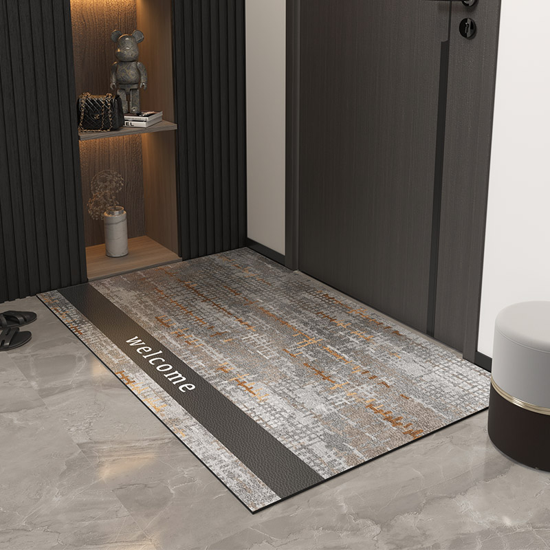 轻奢皮革入户门地垫进门门垫家用防滑踩脚垫PVC可擦免洗裁剪地毯