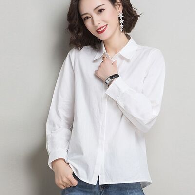 白色衬衫外套女春秋款小个子设计感小众长袖通勤衬衣女款春装上衣