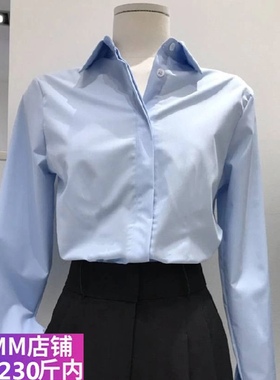 韩国东大门2025春秋新款时尚纯色百搭净版职业长袖衬衫休闲女上衣