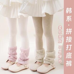 儿童打底裤春秋薄绒女童九分连裤袜不连脚外穿中厚加绒秋冬季宝宝