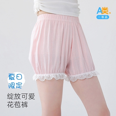 女童安全裤夏季薄款女孩a类黑色宽松白色纯棉透气夏天配裙子打底
