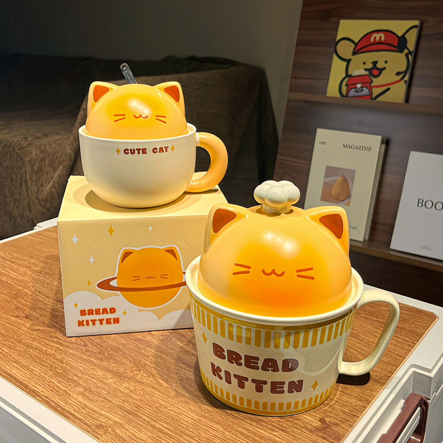 泡面碗带盖家用2026新款陶瓷个人专用早餐碗可爱卡通泡面杯汤面碗,餐饮具,泡面碗,淘宝优惠券,粉丝福利购,淘宝优惠卷