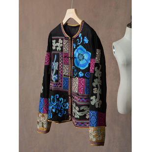 开衫 100%桑蚕丝香云纱重工刺绣国风真丝外套女新中式 SILVIYE溯也