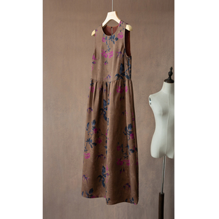 背心裙系带裙子 SILVIYE溯也100%桑蚕丝香云纱真丝连衣裙女新中式