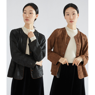 春秋款 一丝牵 双面穿重磅50姆米真丝香云纱外套海浪纹桑蚕丝开衫