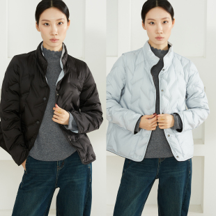 高定 羽绒服压胶轻薄鹅绒服冬 波兰进口科鲁达95白鹅绒双面穿短款