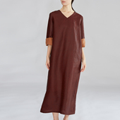 一丝牵 低调奢华真丝红云龟油皮老料连衣裙女100桑蚕丝裙子2026春